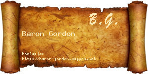 Baron Gordon névjegykártya